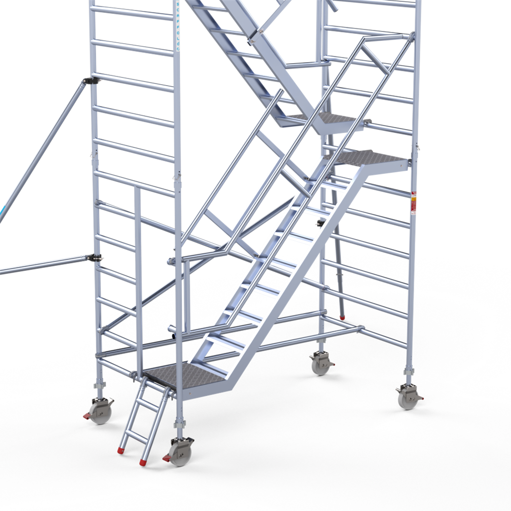 Trappentoren_buitenleuning250steigertrapinsteiger-Leuning steigertrap Dubbel 250 cm buitenzijde.