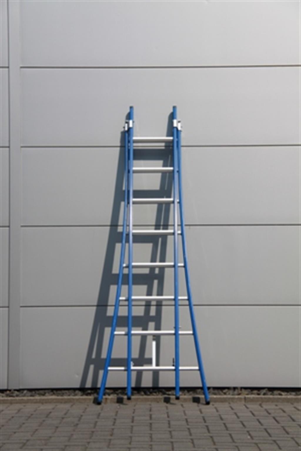 DAS Atlas blauwe 2-delige ladder - 2 x 8 treeds