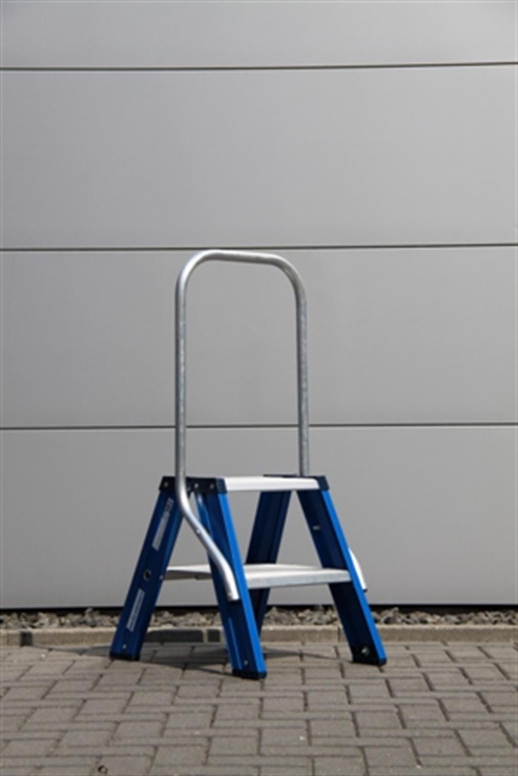 DAS Dubbele oploopbare blauwe trap - zij aanzicht