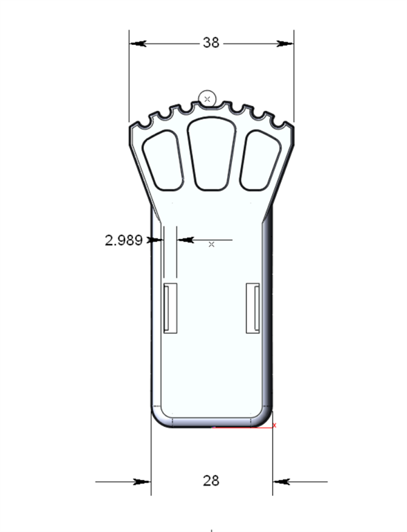 topside-Ladder Stabilisator einddoppen 50 x 20 mm