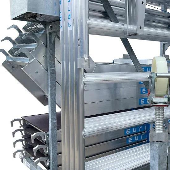 Aluminium steigertrappen op trappentoren aanhanger