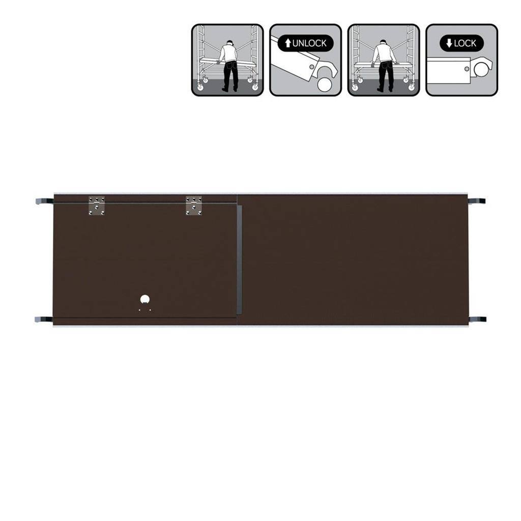 Kamersteiger 75 cm platform hout 60 x 190 cm met luik