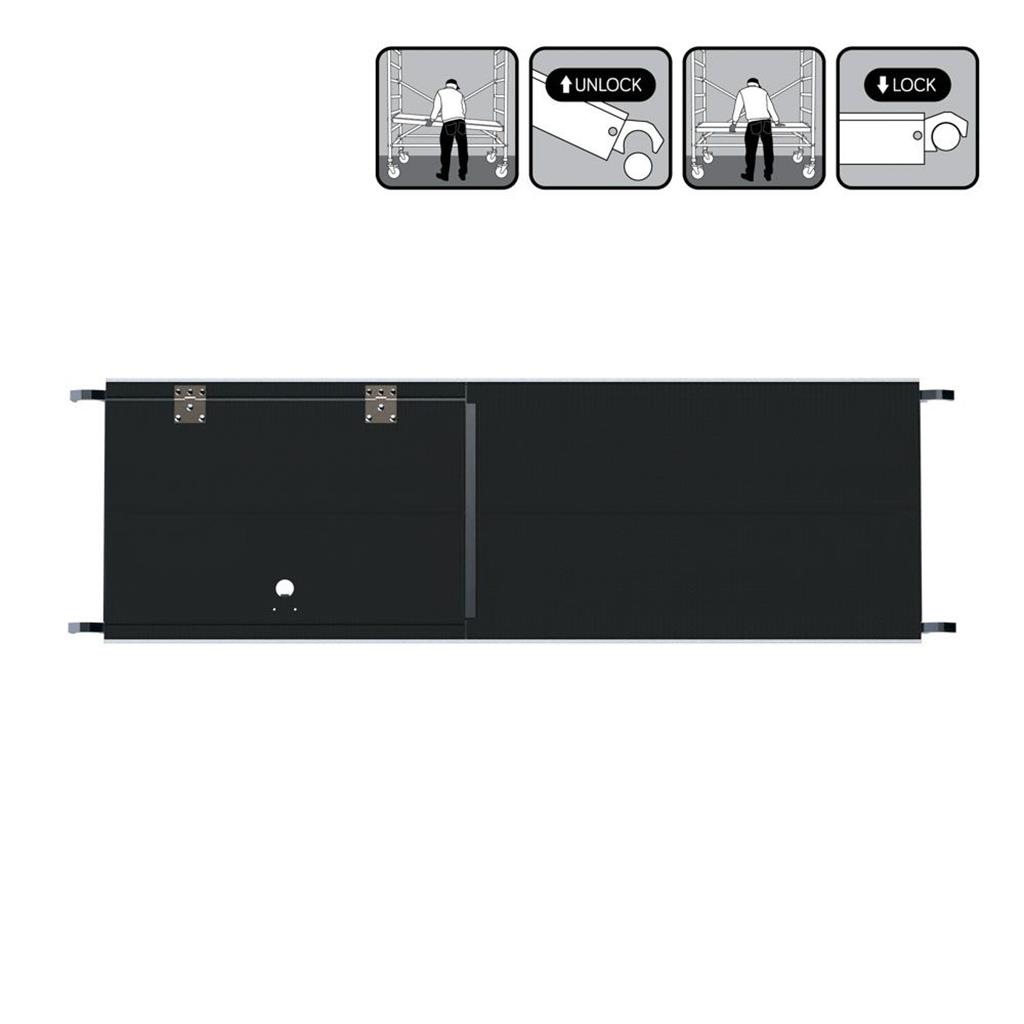 Kamersteiger 90 cm platform Carbon 60 x 190 cm met luik