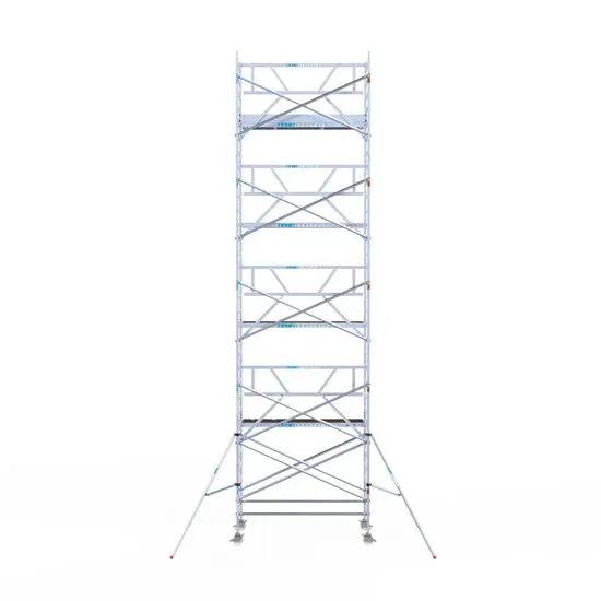Euroscaffold Professional rolsteiger 135x250 10,2 meter tegen gevel
