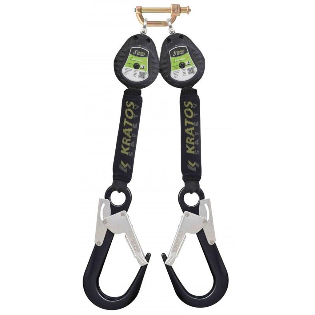 Bevestigingsconnector Kratos Safety - gemonteerd op een valstopblok